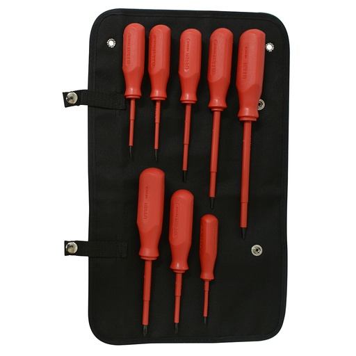 [J9700V] Juego de destornilladores rojos 1000 V combinados, 8 piezas Urrea