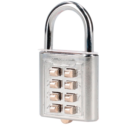 [C27C35] Candado de combinación, cromo brillante, 35 mm Lock