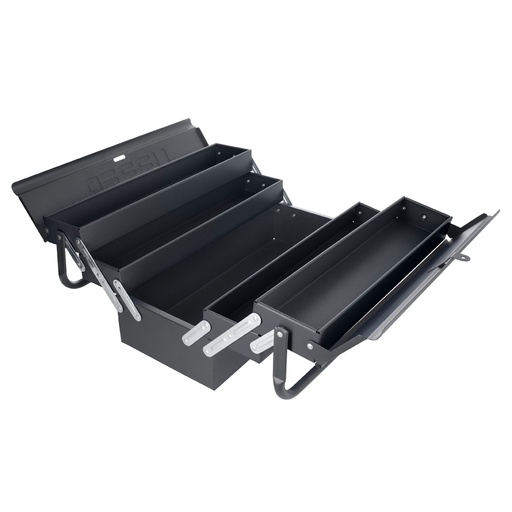 [CMA4] Caja portaherramientas metálica tipo acordeón negra 7" x 18" x 7" Urrea