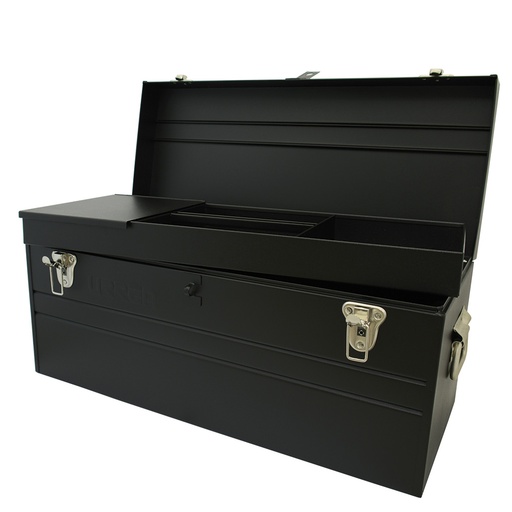[D8C20] Caja portaherramientas metálica con asa metálica color negro 23" x 10" x 11" Urrea