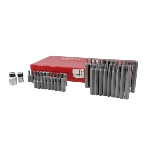 [60244] Juego combinado de puntas hexágono de 3/8" con adaptadores,  44 piezas en caja metalica Urrea