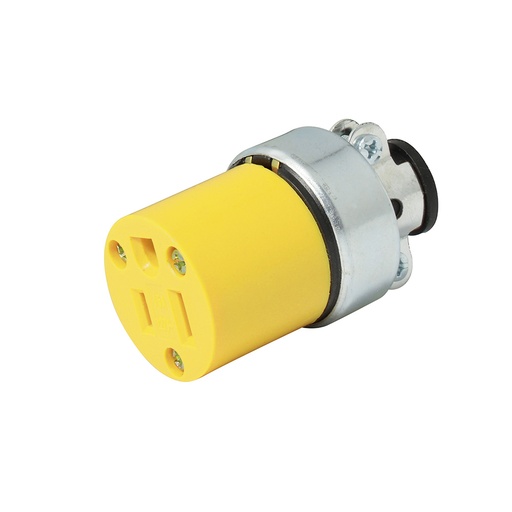 [136407] Contacto blindado metal aterrizado, color amarillo Surtek