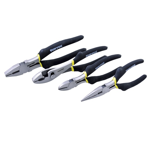 [P04] Juego pinzas para electricista, 4 piezas Surtek