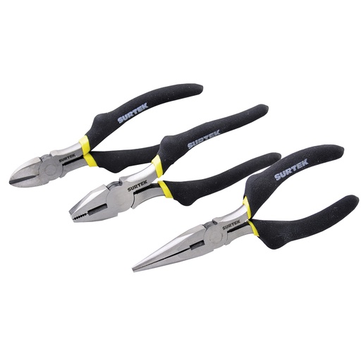 [P01] Juego pinzas para electricista, 3 piezas Surtek