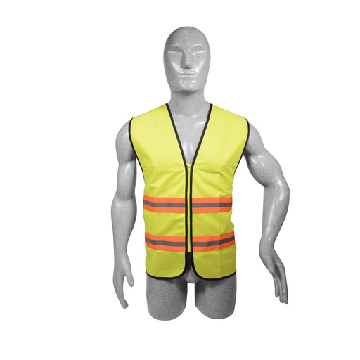 [137499] Chaleco de seguridad de alta visibilidad con cierre amarillo unitalla Surtek