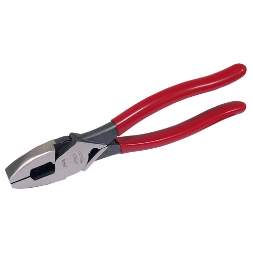[259GHL] Pinza para electricista con mango rubber grip de 9-5/16" alta palanca con poncha terminale Urrea