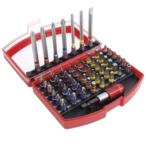 [61956] Juego combinado de puntas hexágono de 1/4" con adaptador magnético de poder, 56pz en cajaP Urrea