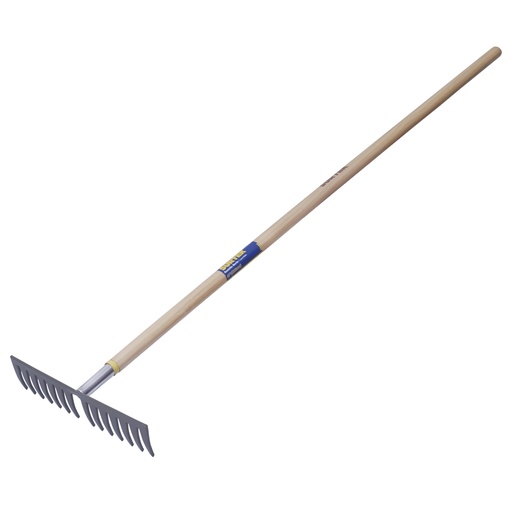 [130651] Rastrillo curvo para jardín con mango de fibra de vidrio 60", 16 dientes Surtek