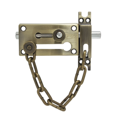 [L048LAB] Pasador de sobreponer de cadena latón antiguo Lock