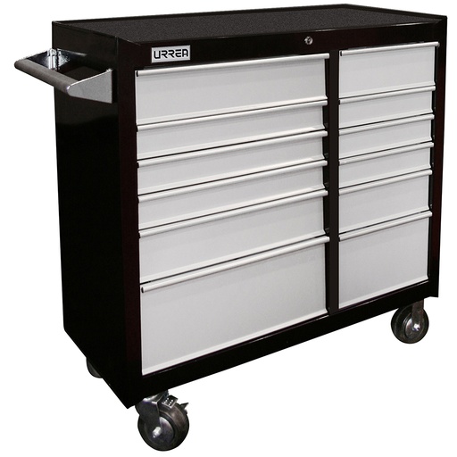 [H41M12] Gabinete móvil 12 gavetas color negro serie H 41" Urrea
