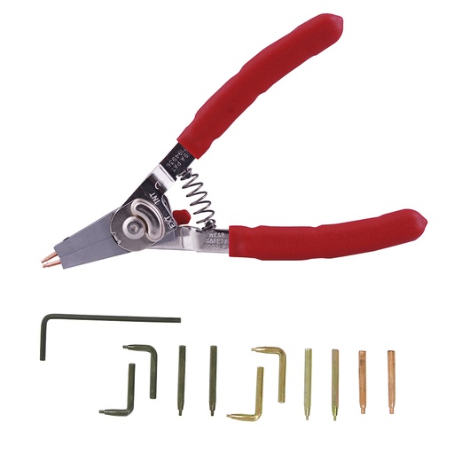 [381] Pinza para anillos de retención con puntas intercambiables, 12 piezas Urrea