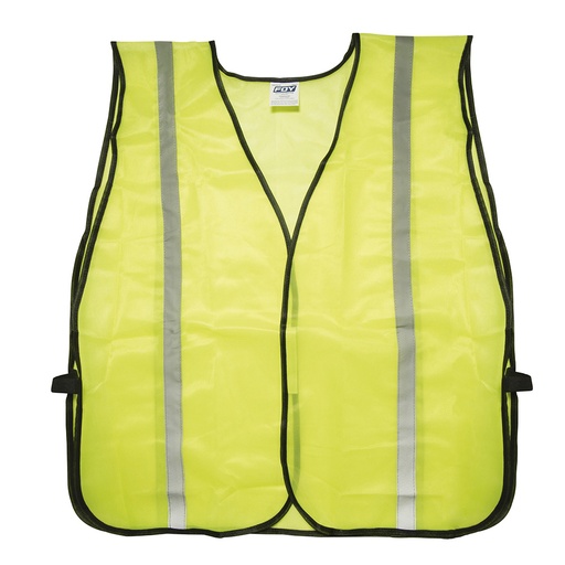 [144171] Chaleco de seguridad de malla de poliéster de alta visibilidad amarillo unitalla Foy