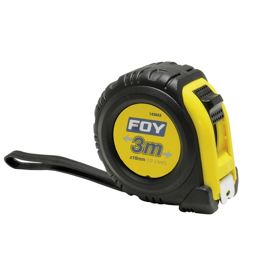 [142062] Flexómetro con carcasa anti-impacto 3 m x 1/2" Foy