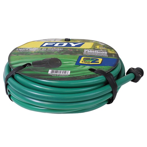 [M12L15P] Manguera para jardín lisa con conector plástico 2 capas 1/2", 15 m Foy