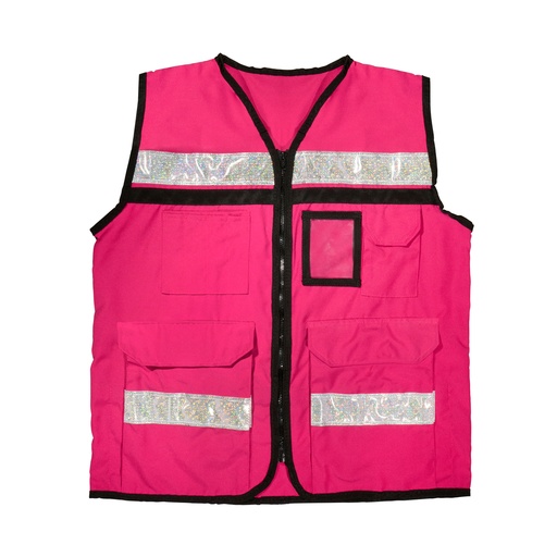 [USCH81] Chaleco de seguridad tipo supervisor cerrado con reflejante rosa CH Urrea