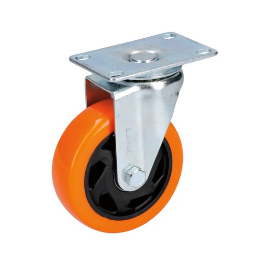[RV6G] Rodaja de PVC naranja giratoria 2-1/2" Surtek