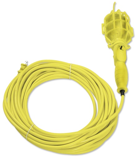 [136095] Lámpara de taller con canastilla plástica, color amarillo 15 m Surtek