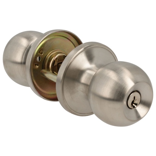 [10CB] Combo de pomo tubulares de bola función doble, acero inoxidable, llave estándar, blíster Lock