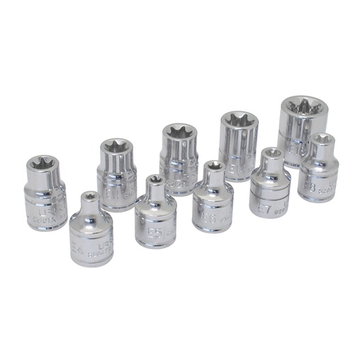 [5200TX] Juego de dados torx hembra cuadro de 3/8", 10 piezas Urrea