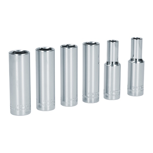 [S11M] Juego de dados largos cuadro de 1/2", 6 puntas, métricos, 6 piezas Surtek