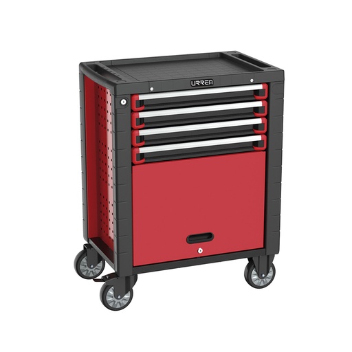 [HD28M4] Gabinete móvil 4 gavetas color rojo y negro serie HD 28" Urrea
