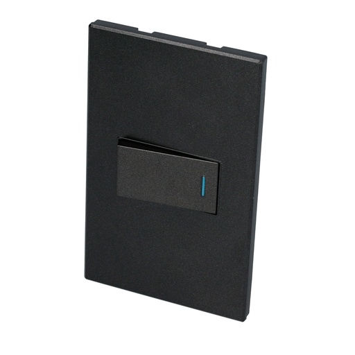 [P619N] Placa 1 Interruptor 1/3, línea Premium, color negro Surtek