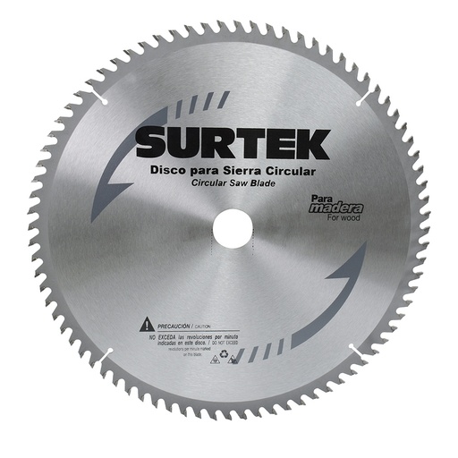 [120633] Disco para sierra circular para corte madera 100 dientes, 12" Surtek