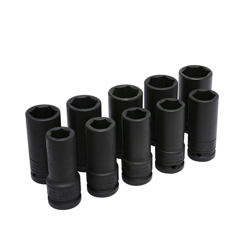 [7500LD] Juego de dados largos de impacto pared delgada cuadro de 3/4", en pulgadas, 10 piezas Urrea