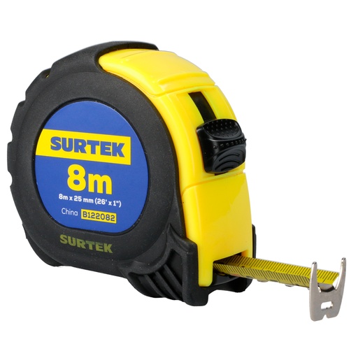 [B122082] Flexómetro con carcasa anti-impacto 8 m x 1" Surtek