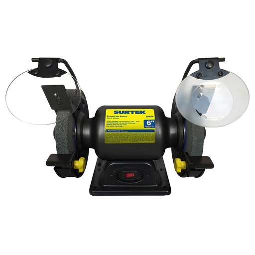 [EB406] Esmeril de banco motor silencioso de inducción 6" 1/3 HP 250 W 120 V, 3450 RPM Surtek