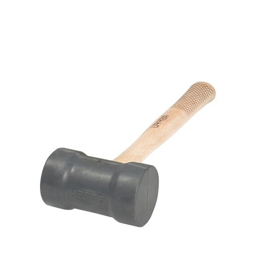 [1368] Mazo con cabeza de hule negro  con mango de madera de encino de 16", 22 oz Urrea