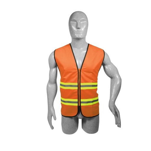 [137498] Chaleco de seguridad de alta visibilidad con cierre naranja unitalla Surtek