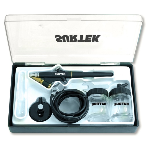 [PA2] Juego de aerógrafo por succión capacidad 20 ml 35 PSI, 7 piezas Surtek