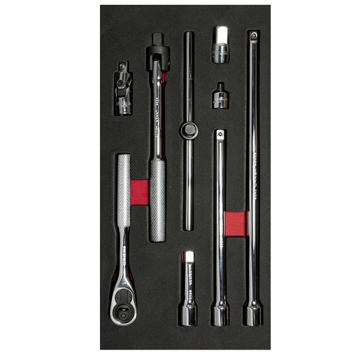 [CH105] Juego de accesorios cuadro de 3/8" 9 piezas, CH105-C Urrea