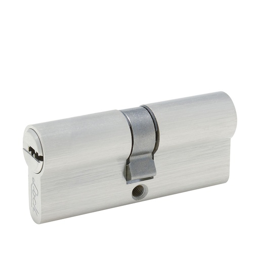 [LC70QNS] Cilindro europeo 70 mm función doble, níquel satinado, llave de puntos, en caja Lock