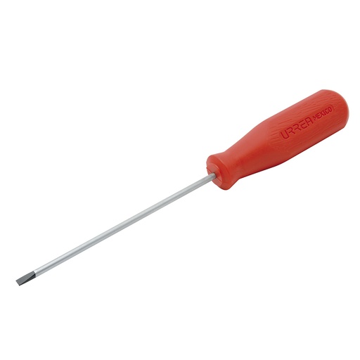 [9632R] Destornillador con mango rojo, punta cabinet barra redonda 3/16" x 4" Urrea