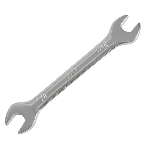 [ES1416] Llave española pulido espejo en pulgadas, 7/16" x 1/2" Foy