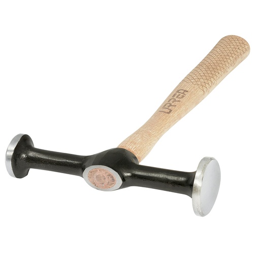 [1421] Martillo de laminero 12" mango de madera, desabollador 2 cabezas Urrea