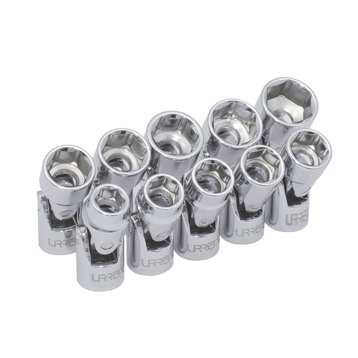 [5200JM] Juego de dados flexibles cuadro de 3/8" 6 puntas, métricos, 10 piezas Urrea