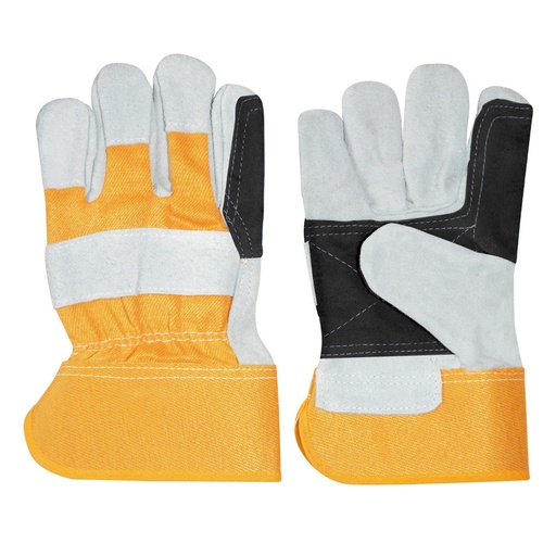 [137389] Guantes de carnaza y loneta reforzados unitalla Surtek