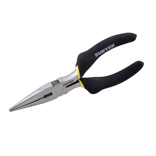 [925] Pinza para electricista con mango rubber grip de 5" punta larga Surtek