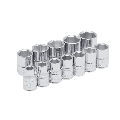 [52212] Juego de dados cuadro de 3/8", 6 puntas, métricos, 12 piezas Urrea