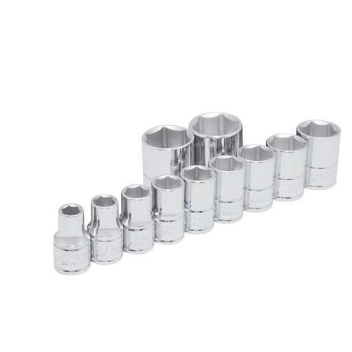 [54115] Juego de dados cuadro de 1/2", 6 puntas, en pulgadas, 11 piezas Urrea