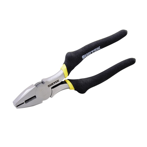 [967] Pinza para electricista con mango rubber grip de 7" corte lateral Surtek