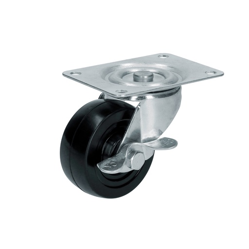 [RH7B] Rodaja de hule giratoria con freno 3" Surtek