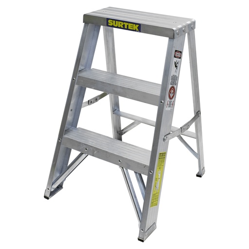 [TT2] Escalera tipo taburete de aluminio con 2 peldaños Surtek