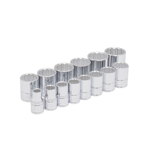 [5400PAM] Juego de dados cuadro de 1/2", 12 puntas, métricos, 14 piezas Urrea