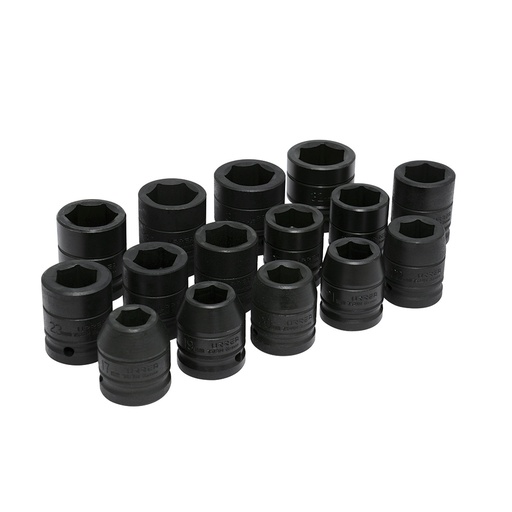 [750015] Juego de dados de impacto cuadro de 3/4", 6 puntas, métricos, 15 piezas Urrea