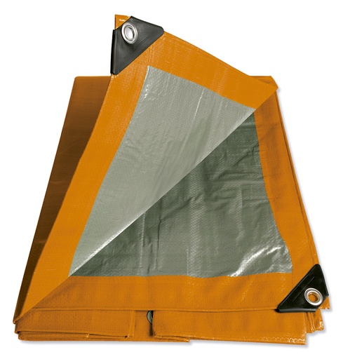 [LE18X20N] Lona de polietileno color naranja con fondo plata, 5.48 x 6.09 m Foy