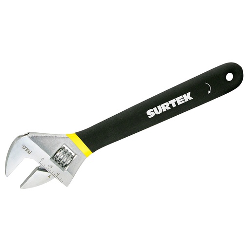 [506P] Llave ajustable cromada con mango Rubber grip de plastisol 6" Surtek